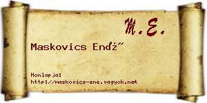 Maskovics Ené névjegykártya